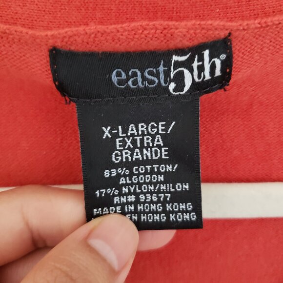 Woman East 5th Red Orange Long Sleeve Blouse Size XL - Picture 2 of 8